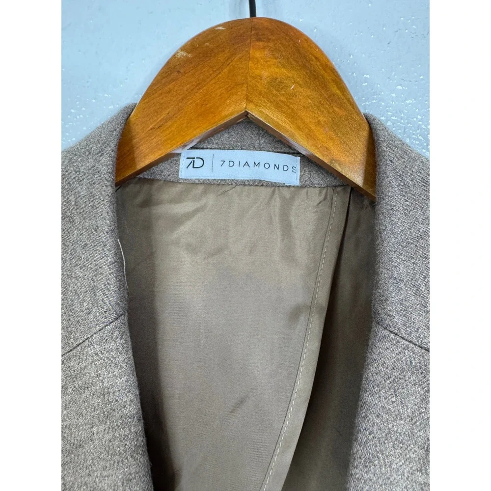 7 Diamonds Bronson Blazer Mens Large Brown Heathered Knit Sport Coat BLZ-8346